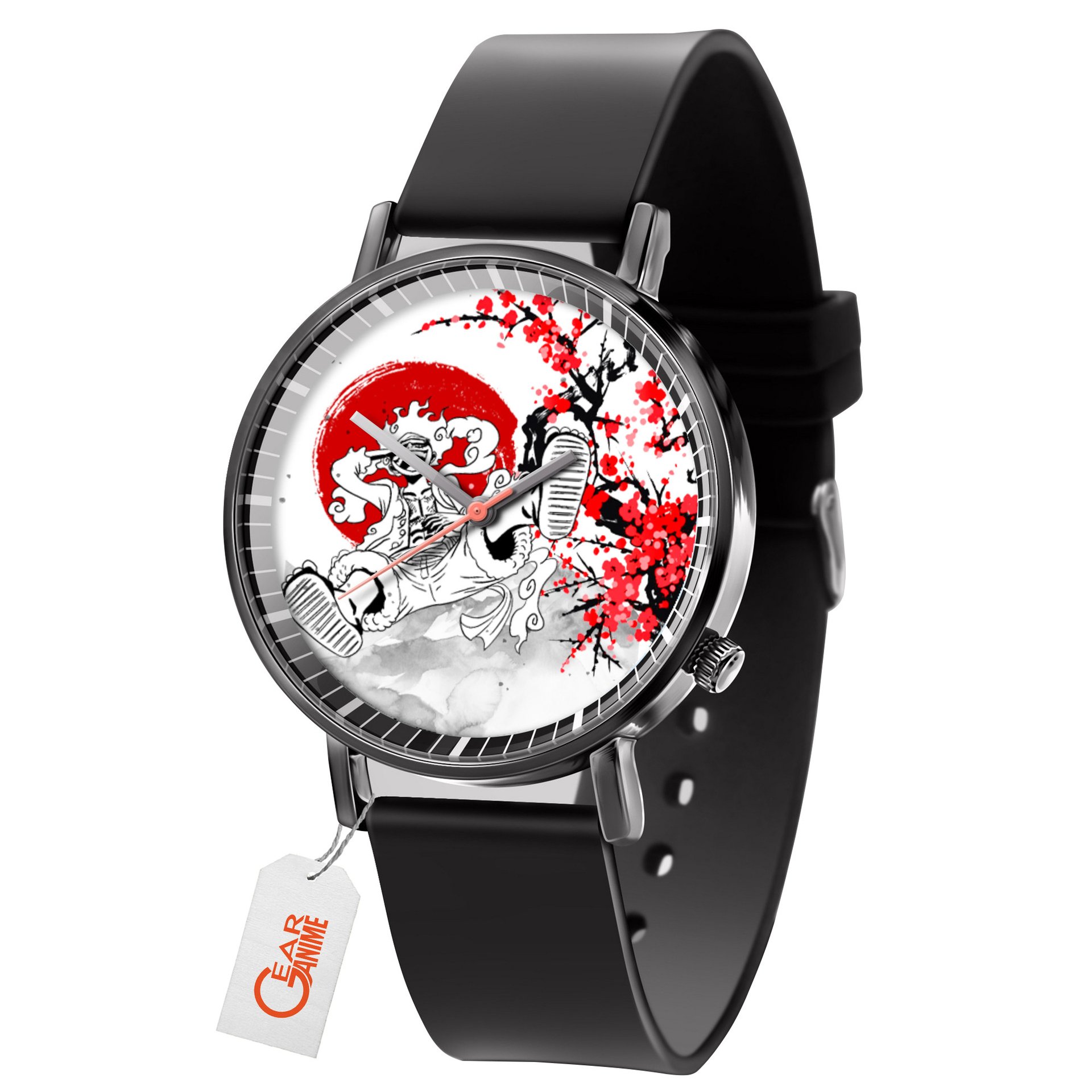 Luffy Gear 5 Leather Band Wrist Watch Japan Cherry Blossom -  One Piece - Angle 1