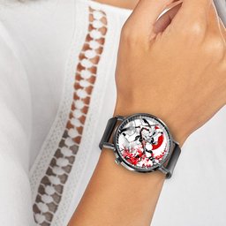 Edward Newgate Leather Band Wrist Watch Japan Cherry Blossom -  One Piece - Angle 5