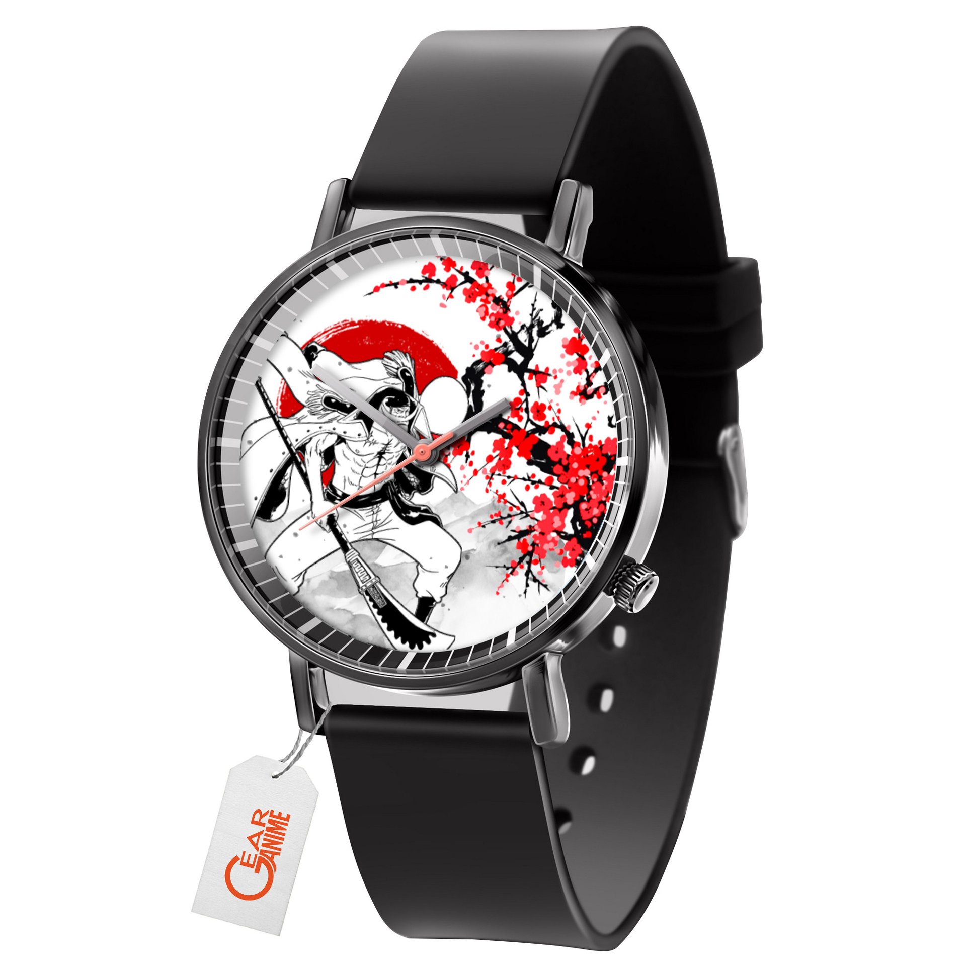 Edward Newgate Leather Band Wrist Watch Japan Cherry Blossom -  One Piece - Angle 1