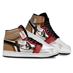 Mikasa Ackerman High-Top Leather Sneakers Custom Name -  attack on titan - Angle 3