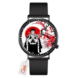 Gyomei Himejima Leather Band Wrist Watch Japan Cherry Blossom -  Demon Slayer: Kimetsu no Yaiba - Angle 3