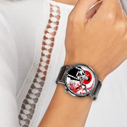 Gyomei Himejima Leather Band Wrist Watch Japan Cherry Blossom -  Demon Slayer: Kimetsu no Yaiba - Angle 5