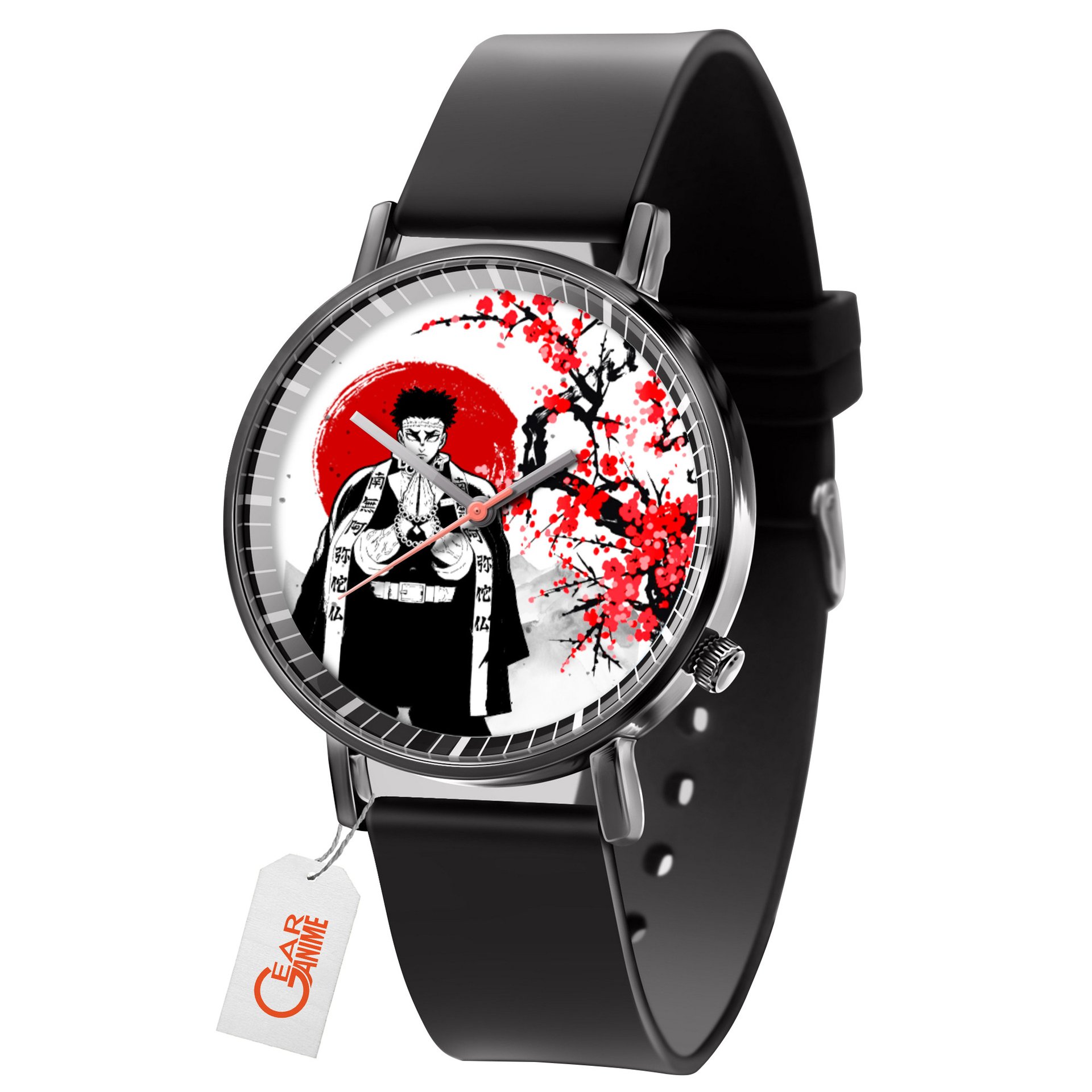 Gyomei Himejima Leather Band Wrist Watch Japan Cherry Blossom -  Demon Slayer: Kimetsu no Yaiba - Angle 1
