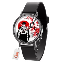 Gyomei Himejima Leather Band Wrist Watch Japan Cherry Blossom -  Demon Slayer: Kimetsu no Yaiba - Angle 1