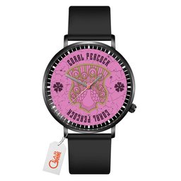 Coral Peacock Leather Band Wrist Watch Personalized-Gear Anime