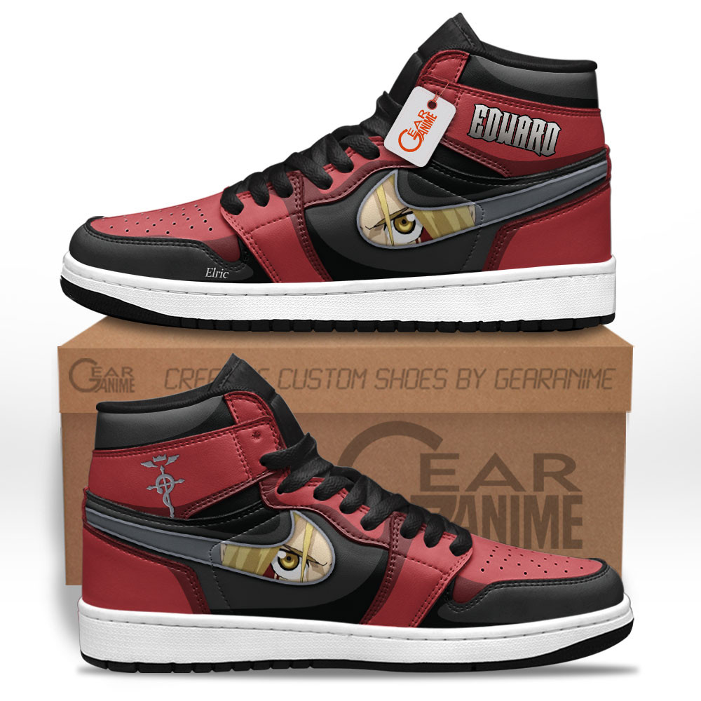 Edward Elric High-Top Leather Sneakers -  Fullmetal Alchemist - Angle 1