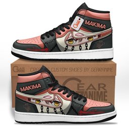 Makima High-Top Leather Sneakers Custom Name -  Chainsaw Man - Angle 1
