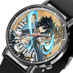 Gray Fullbuster Leather Band Wrist Watch Personalized-Gear Anime