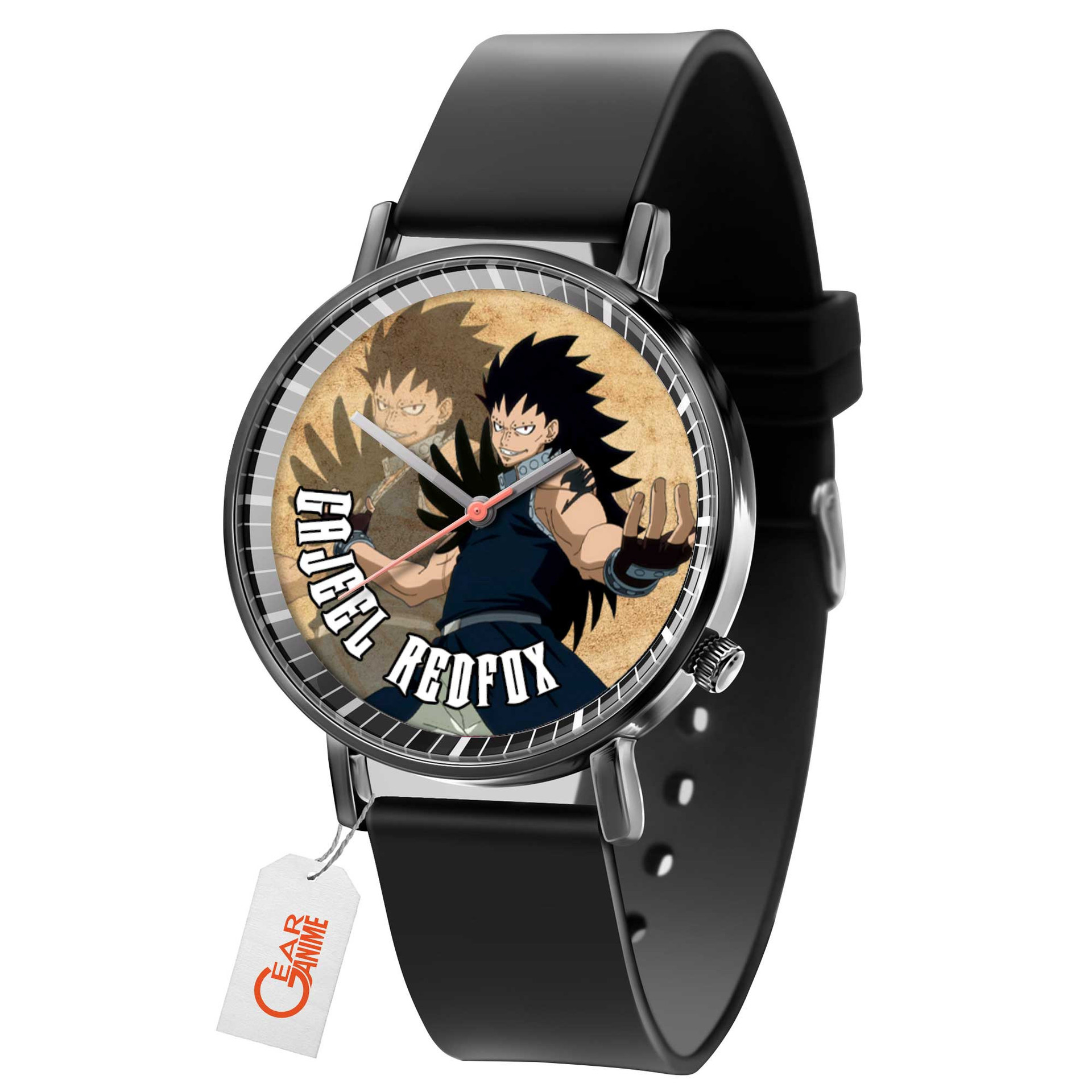 Gajeel Redfox Leather Band Wrist Watch Personalized-Gear Anime