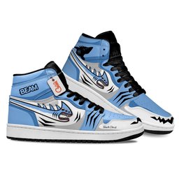 Beam Shark Devil High-Top Leather Sneakers Custom Name -  Chainsaw Man - Angle 3