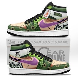 Roronoa Zoro Wano Arc High-Top Leather Sneakers Custom Name -  One Piece - Angle 1