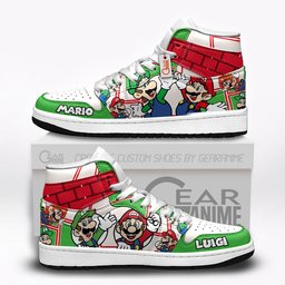 Mario and Luigi J1-Sneakers Super Mario Custom Shoes GearAnime.com