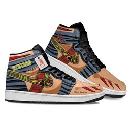 Gyutaro High-Top Leather Sneakers Custom Name -  Demon Slayer: Kimetsu no Yaiba - Angle 3