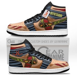 Gyutaro High-Top Leather Sneakers Custom Name -  Demon Slayer: Kimetsu no Yaiba - Angle 1