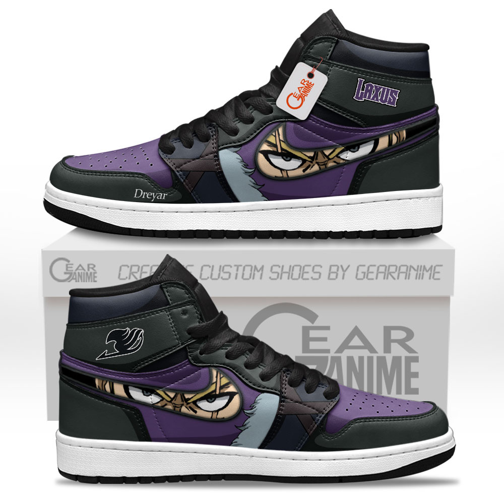 Laxus Dreyar High-Top Leather Sneakers Custom Name -  Fairy Tail - Angle 1