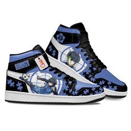 Yoichi Isagi High-Top Leather Sneakers Custom Name -  Blue Lock - Angle 3