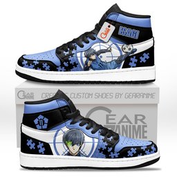 Yoichi Isagi High-Top Leather Sneakers Custom Name -  Blue Lock - Angle 1