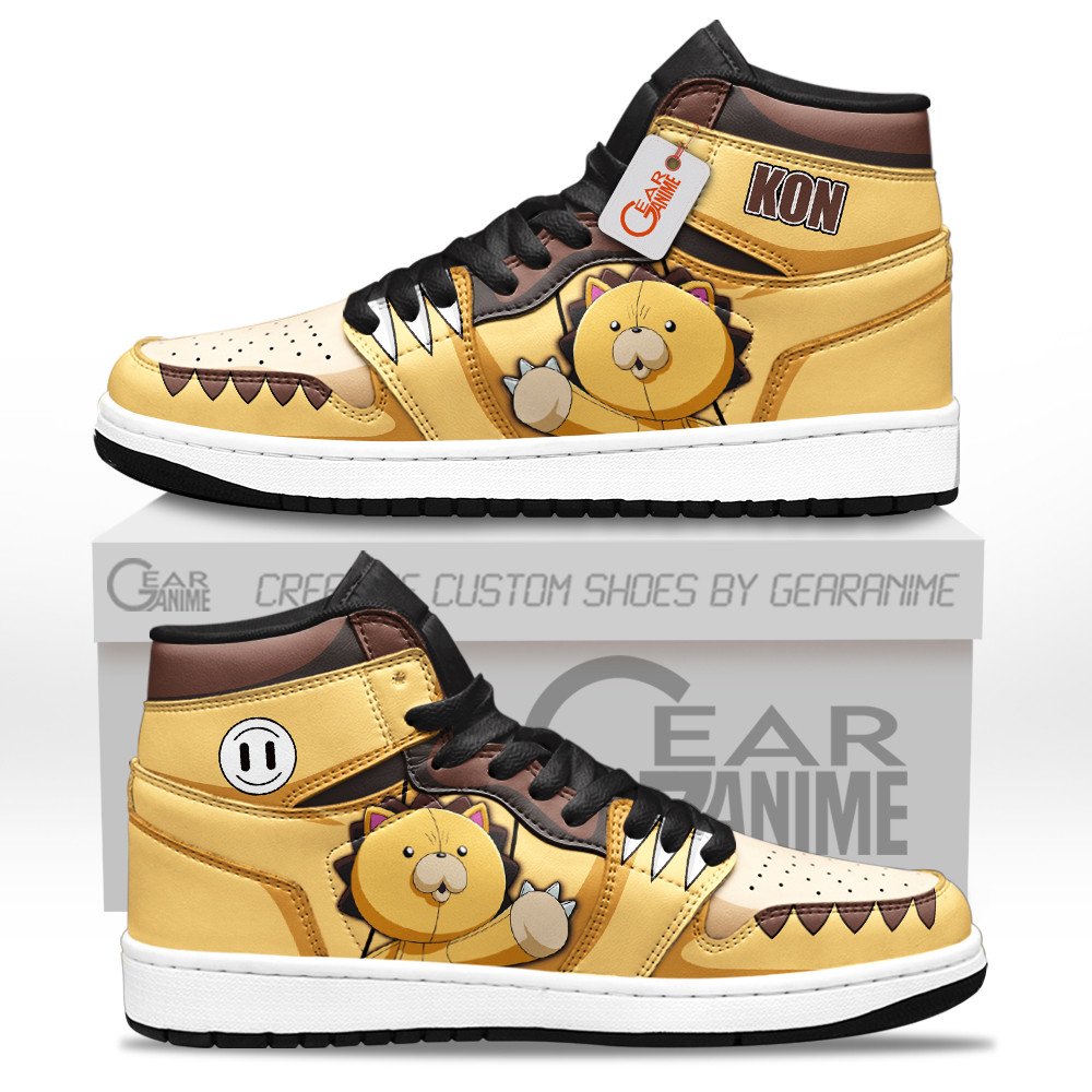 Kon High-Top Leather Sneakers Custom Name -  Bleach - Angle 1