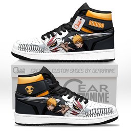 Ichigo Kurosaki High-Top Leather Sneakers All Form Custom Name -  Bleach - Angle 1
