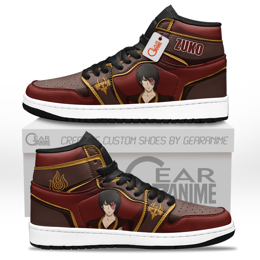 Zuko Foot Zuko Custom High-Top Leather Sneakers - Personalized Name - Gear Anime