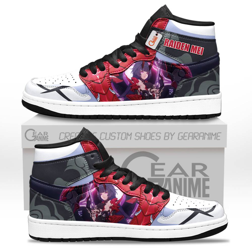 Raiden Mei J1-Sneakers Honkai Games Custom Shoes GearAnime.com