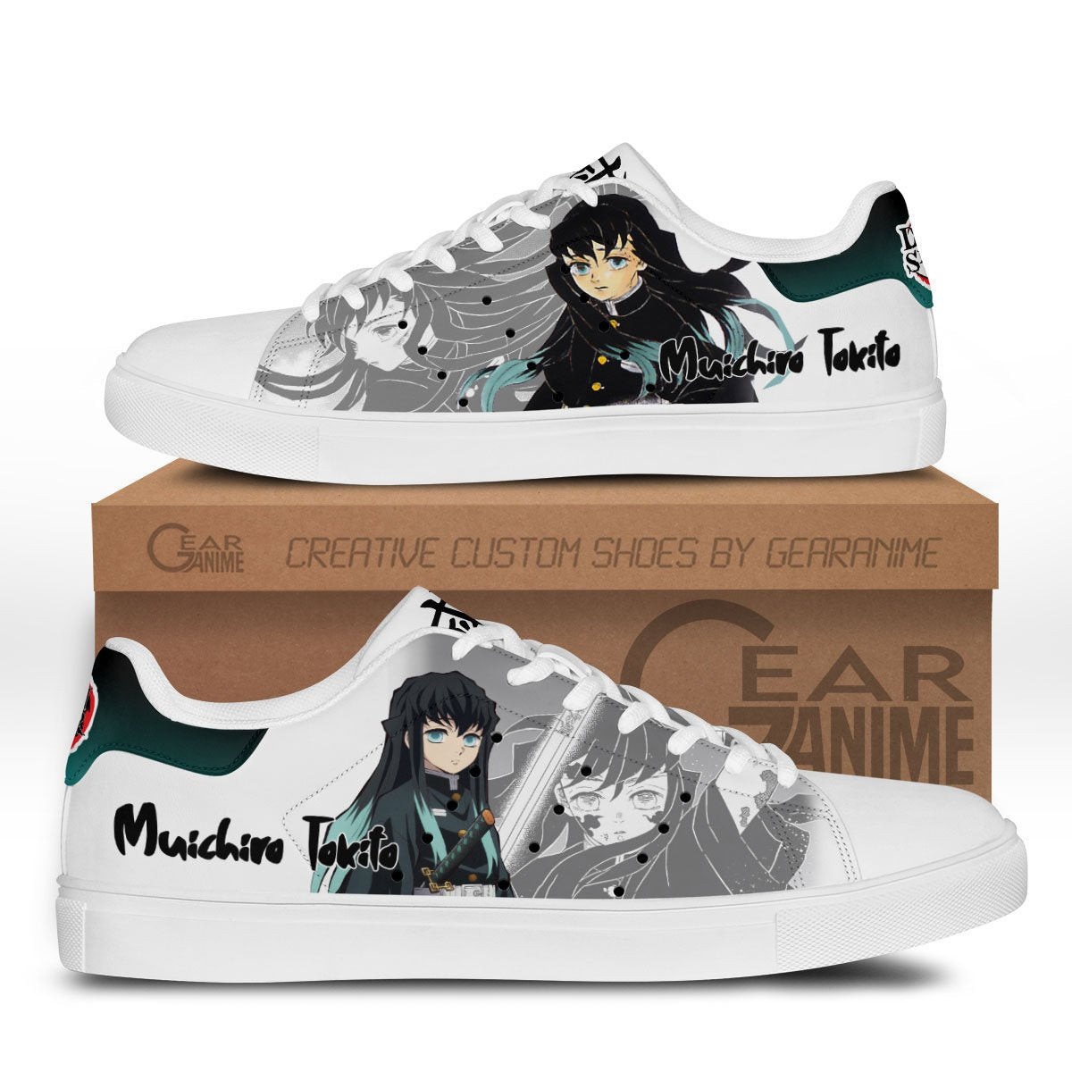 Muichiro Tokito Classic Court Shoes -  Demon Slayer: Kimetsu no Yaiba - Angle 1