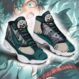 Deku Retro 13 Basketball Leather Sneakers -  My Hero Academia - Angle 3