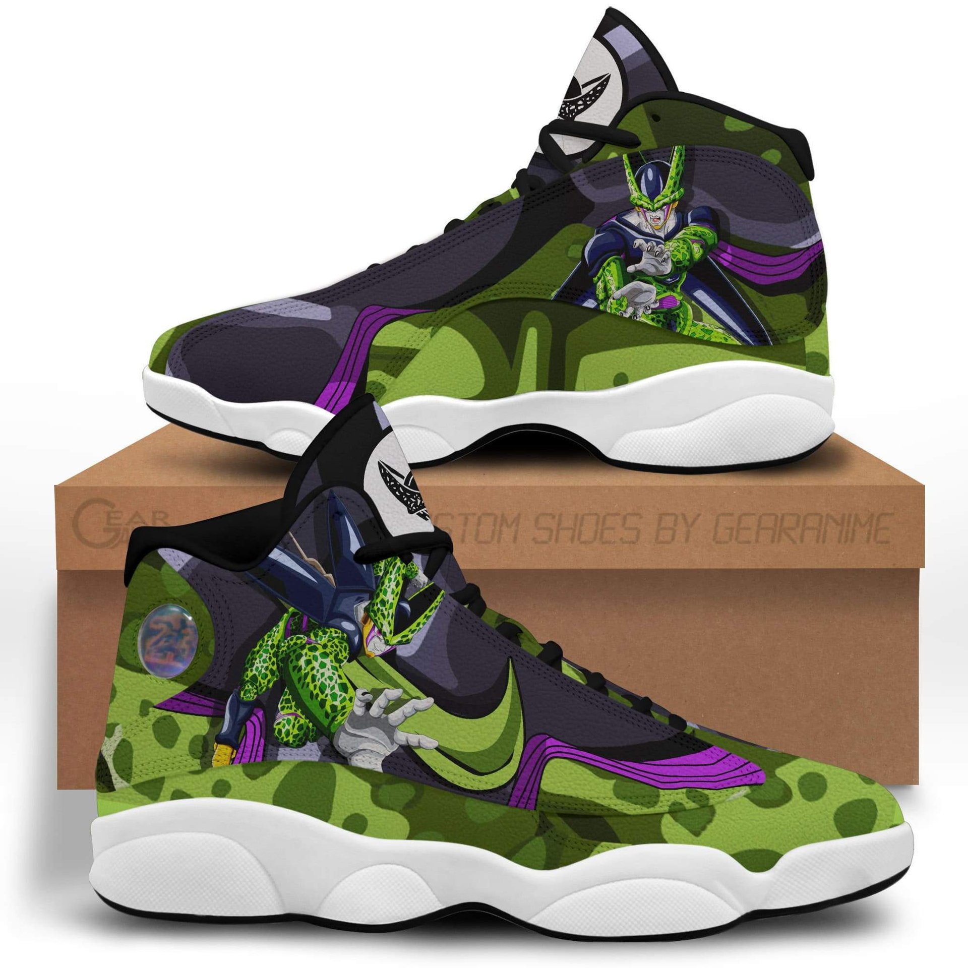 Z Cell Retro 13 Basketball Leather Sneakers -  Dragon Ball Z - Angle 1