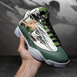 Roronoa Zoro Retro 13 Basketball Leather Sneakers -  One Piece - Angle 4