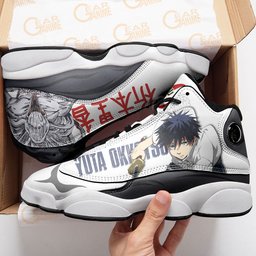 Yuta Okkotsu vs Rika Orimoto Retro 13 Basketball Leather Sneakers -  Jujutsu Kaisen - Angle 4