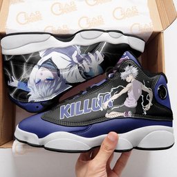 Killua Zoldyck Retro 13 Basketball Leather Sneakers -  Hunter x Hunter - Angle 3