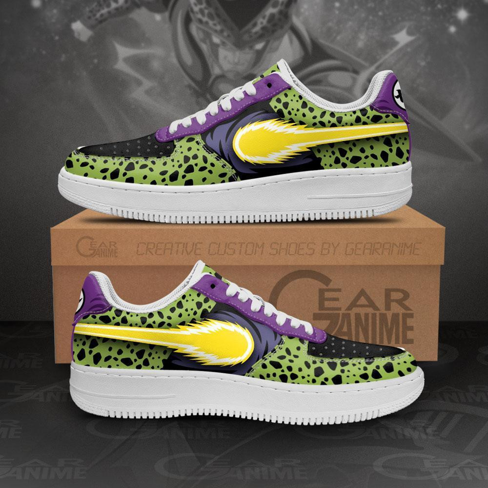 Perfect Cell Custom Low-Top Leather Sneakers - Gearanime
