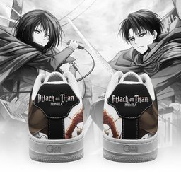 Levi and Mikasa Ackerman Force Low-Top Leather Sneakers -  attack on titan - Angle 3