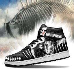 Eren Founding Titan High-Top Leather Sneakers Custom Name -  attack on titan - Angle 1