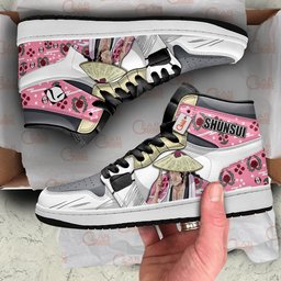 Kyoraku Shunsui High-Top Leather Sneakers Custom Name -  Bleach - Angle 2