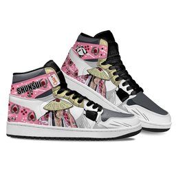 Kyoraku Shunsui High-Top Leather Sneakers Custom Name -  Bleach - Angle 3