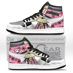 Kyoraku Shunsui High-Top Leather Sneakers Custom Name -  Bleach - Angle 1
