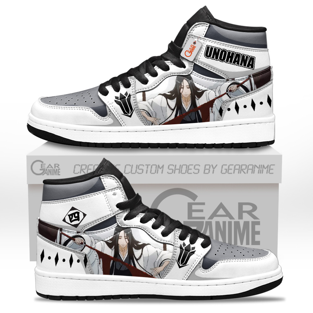 Retsu Unohana High-Top Leather Sneakers Custom Name -  Bleach - Angle 1