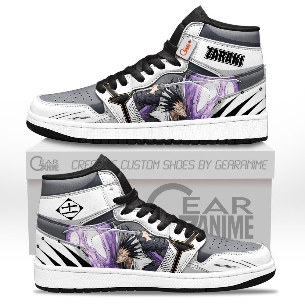 Zaraki Kenpachi High-Top Leather Sneakers Custom Name -  Bleach - Angle 1