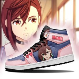 Momo Ayase High-Top Leather Sneakers Custom Name -  Dandadan - Angle 5