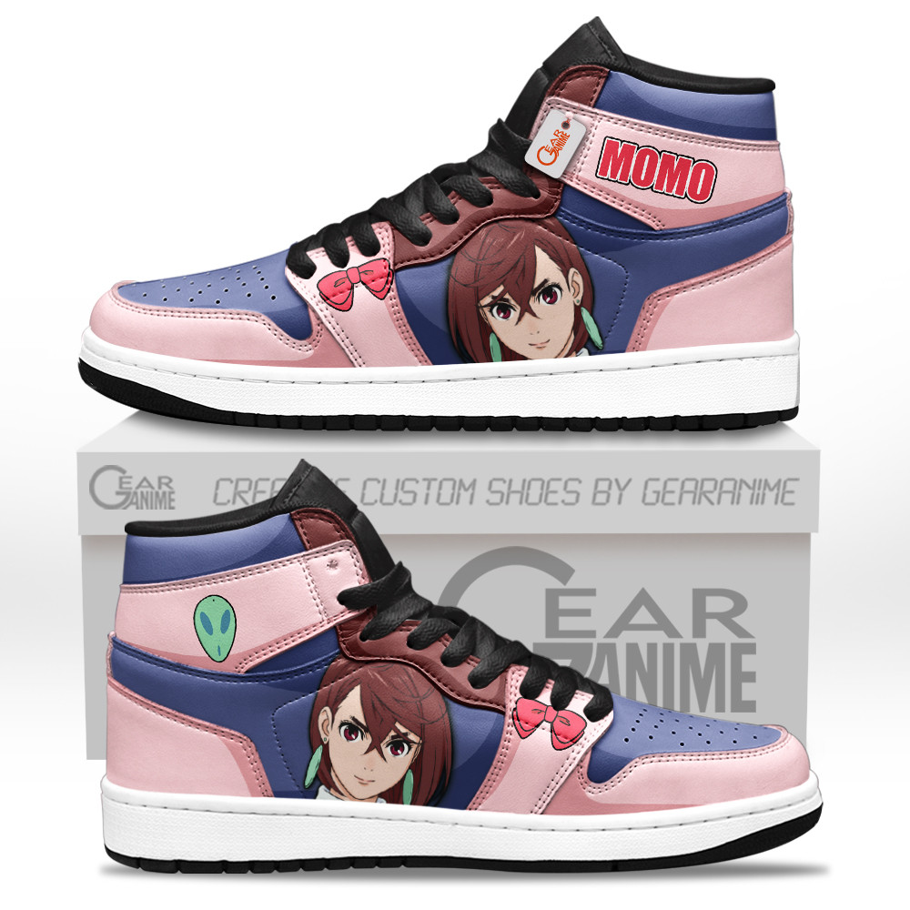 Momo Ayase High-Top Leather Sneakers Custom Name -  Dandadan - Angle 1