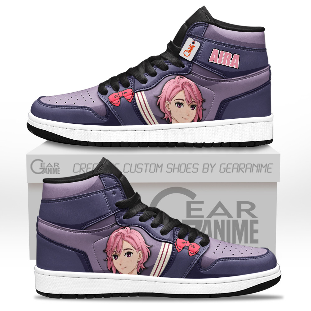 Aira Shiratori High-Top Leather Sneakers Custom Name -  Dandadan - Angle 1