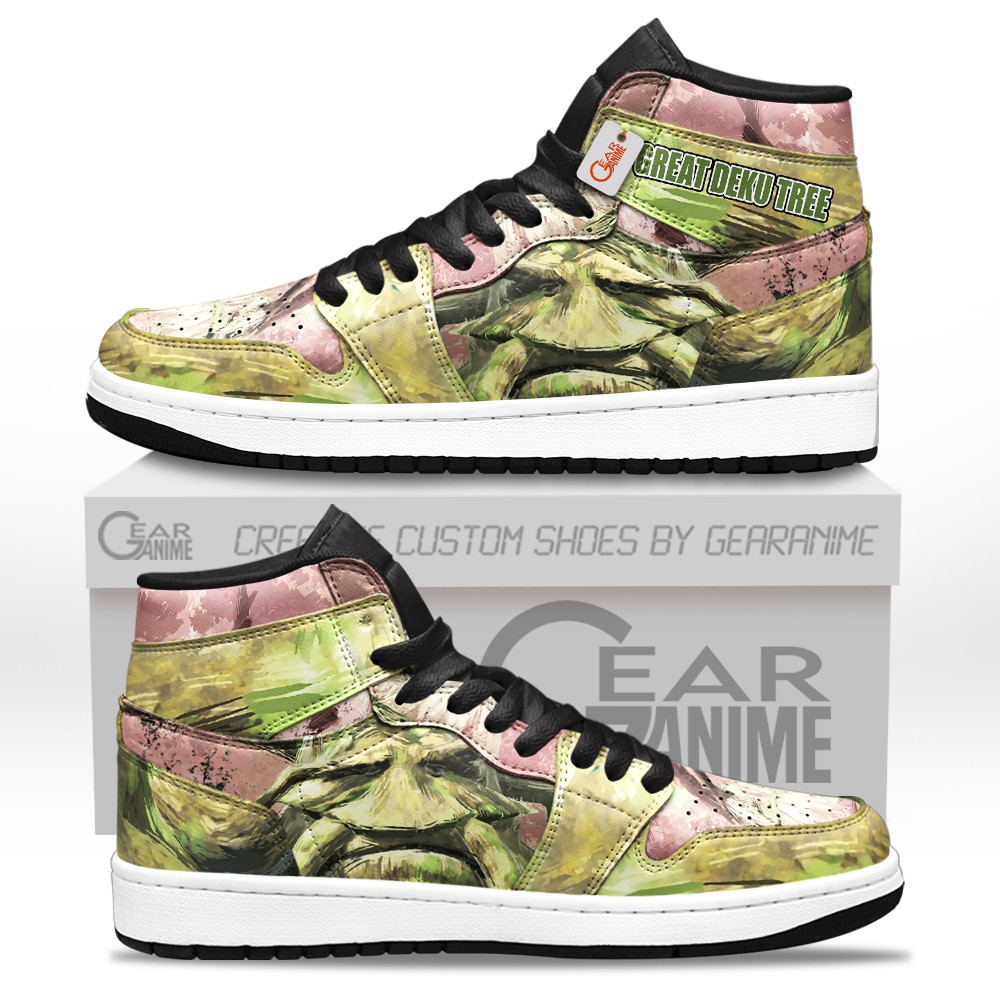 Great Deku Tree Shoes Zelda Games Custom J1-Sneakers GearAnime.com