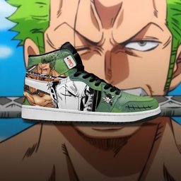 Luffy & Zoro Straw Hat Pirates High-Top Leather Sneakers -  One Piece - Angle 4
