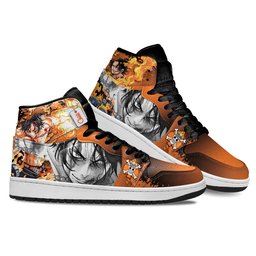 Portgas D. Ace High-Top Leather Sneakers -  One Piece - Angle 3
