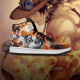Portgas D. Ace High-Top Leather Sneakers -  One Piece - Angle 4