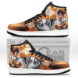 Portgas D. Ace High-Top Leather Sneakers -  One Piece - Angle 1