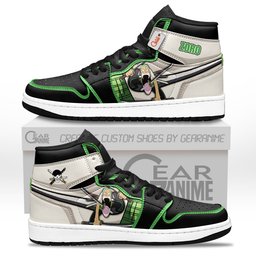 Roronoa Zoro High-Top Leather Sneakers Big Mouth Custom Name -  One Piece - Angle 5