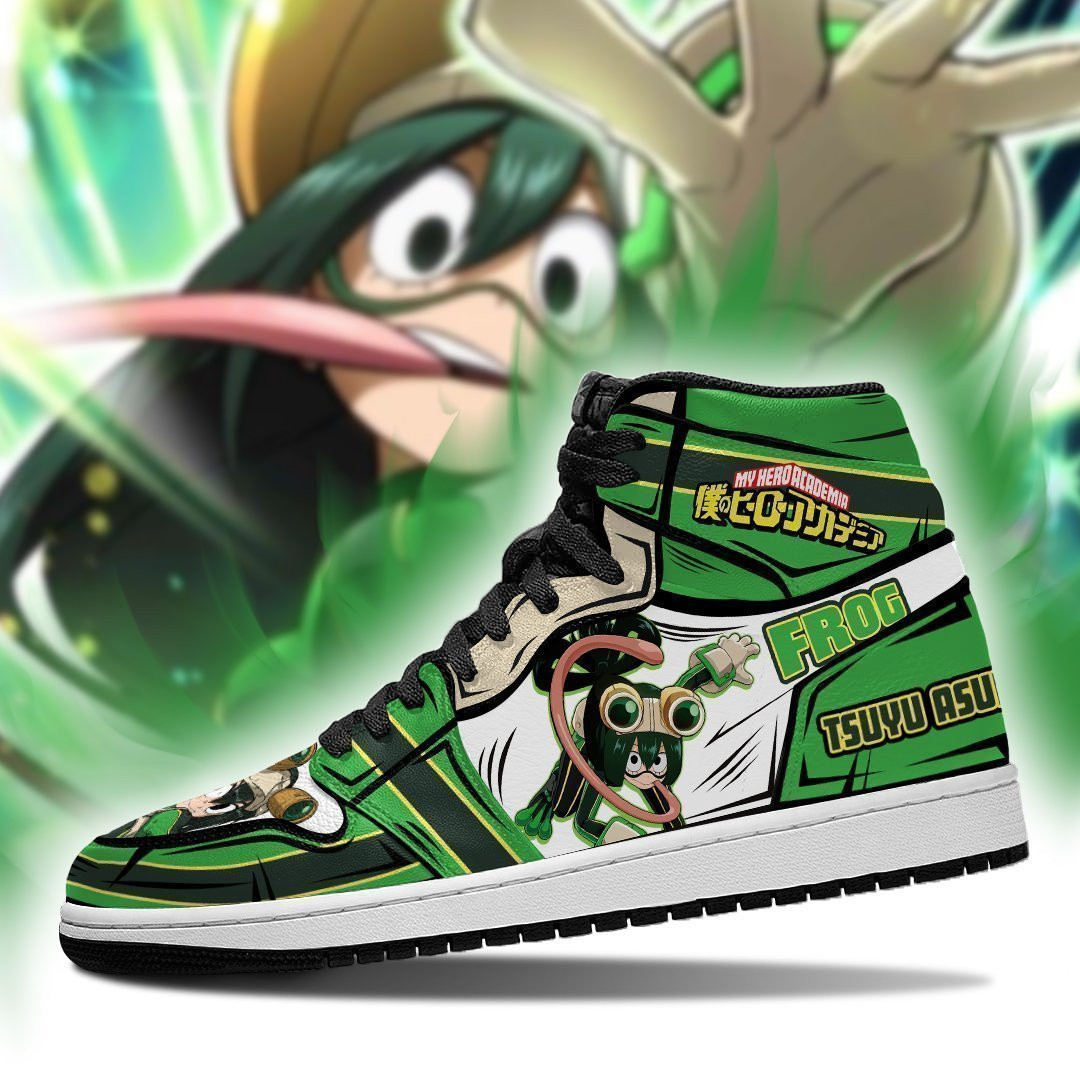 Tsuyu Asui J1s Sneakers BNHA Froppy Shoes -  My Hero Academia - Angle 3