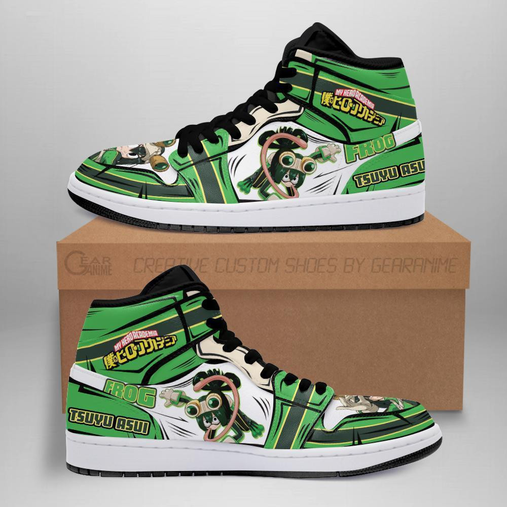 Tsuyu Asui J1s Sneakers BNHA Froppy Shoes -  My Hero Academia - Angle 1